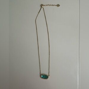Kendra Scott Gold Necklace with Teal Pendant